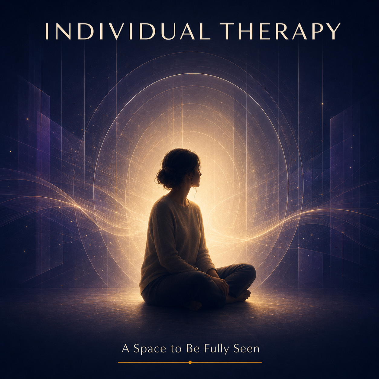 Calderon Diagnostic Institute  Abstract graphic representing individualized psychological therapy for adults.