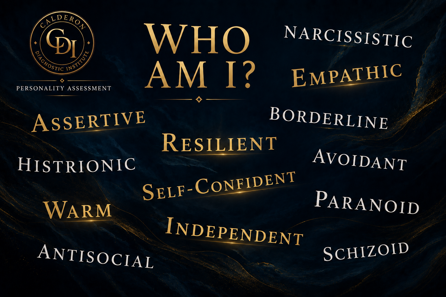 Calderon Diagnostic Institute traits antagonism callousness conscientiousness creativity empathy grandiosity kindness manipulation narcissism openness paranoia psychopathy resilience