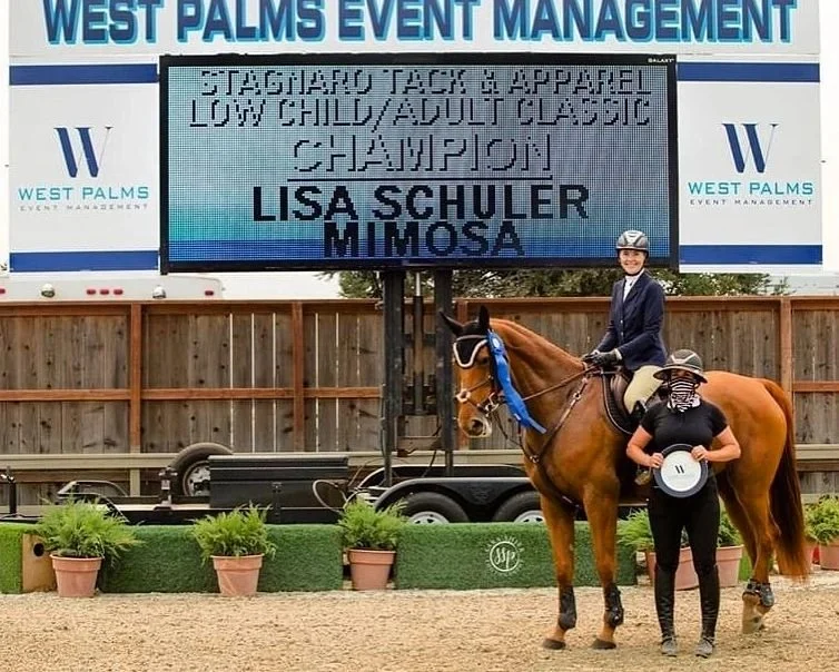 Photos of Seascape Sport Horses riders competing in hunters, jumpers, and equitation on the A-circuit in Gilroy, CA and across NorCal.