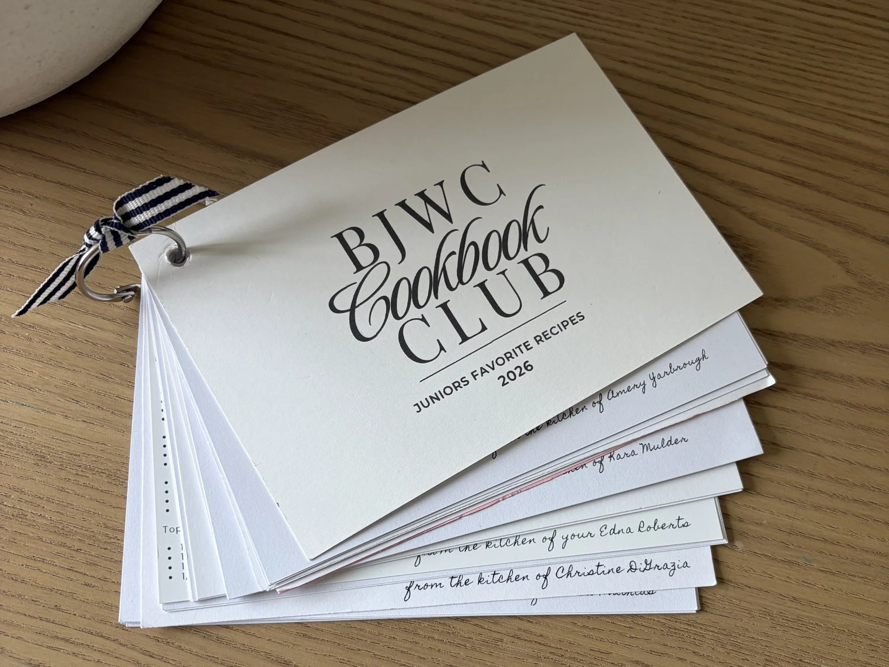 BJWC Cookbook Club recipe box