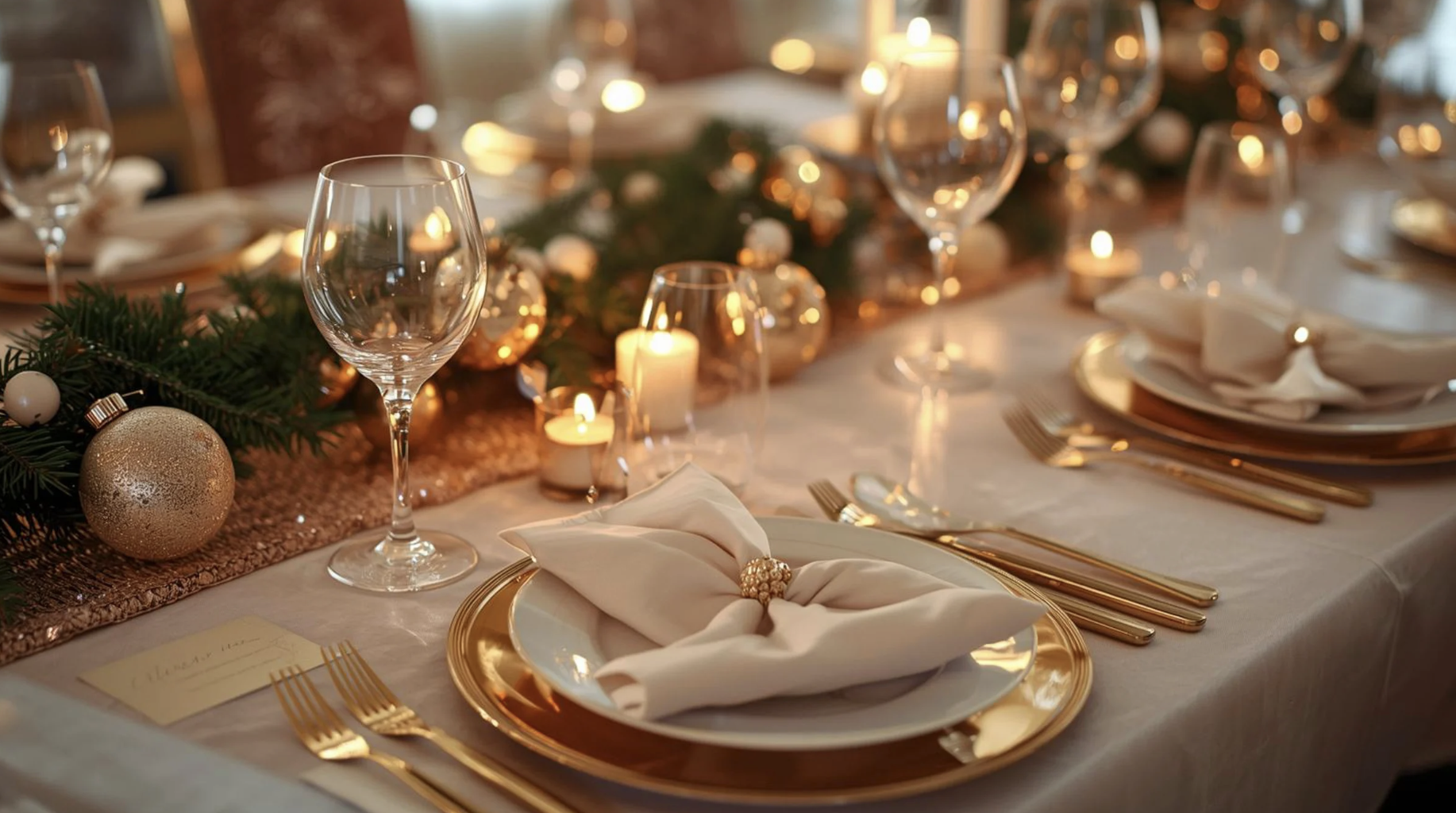 A holiday table setting