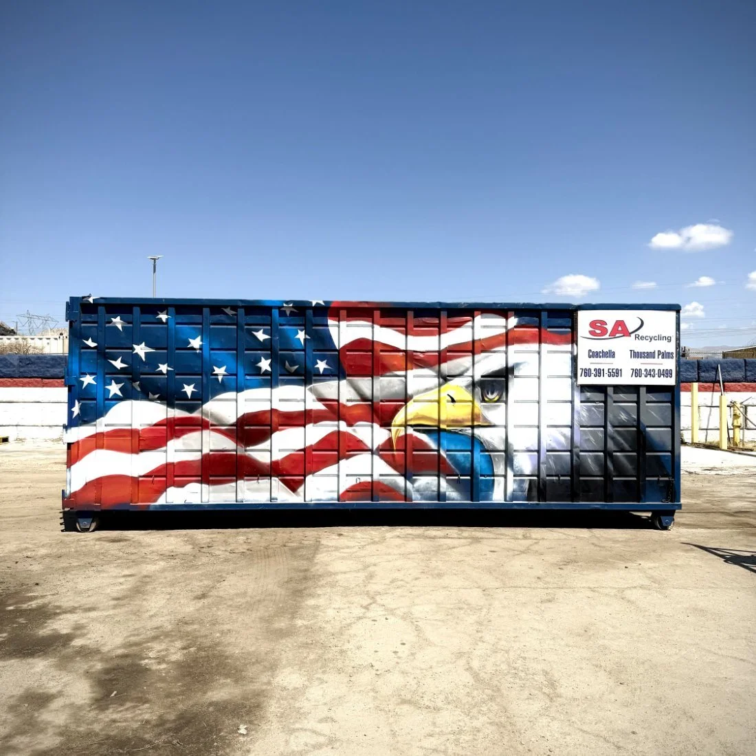 SA Recycling container mural in Thousand Palms by SoCal Murals