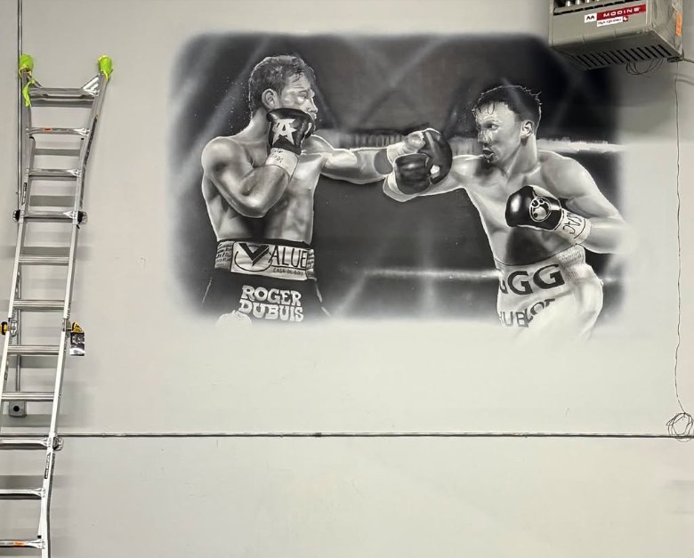 Boxing gym mural by SoCal Murals, Southern California
