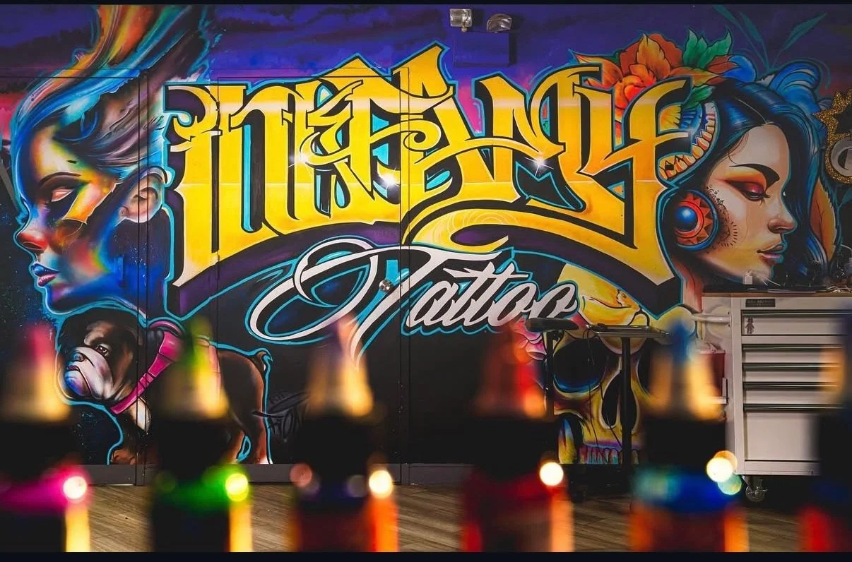 Inkfamy Tattoo custom studio mural by SoCal Murals, Southern California