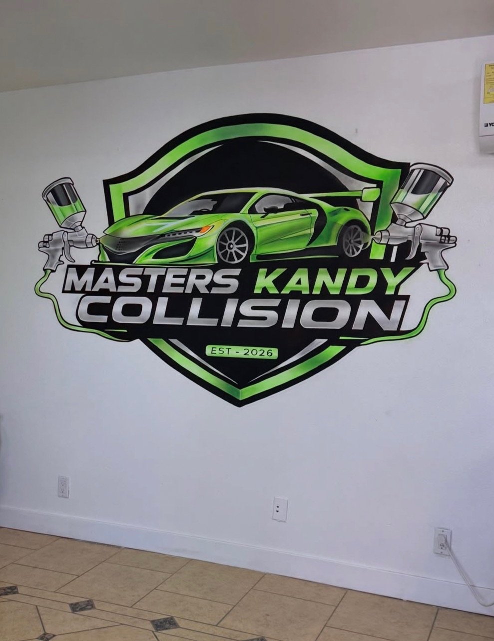 Masters Kandy Collision – logo mural by SoCal Murals, Southern California