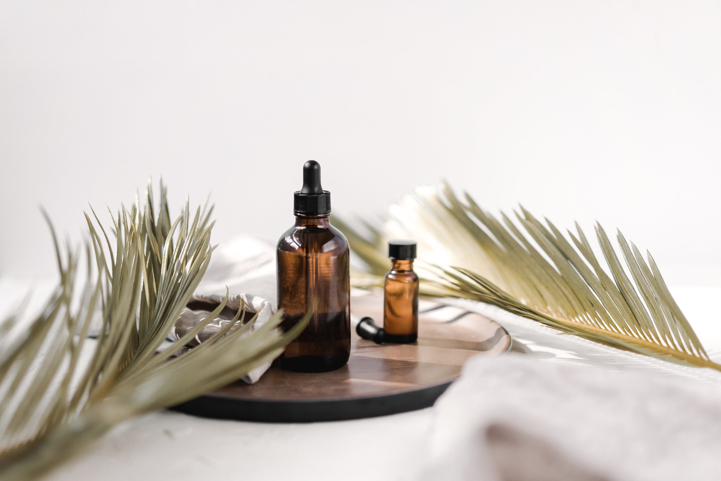 Picture of amber remedy bottles with homeopathic medication