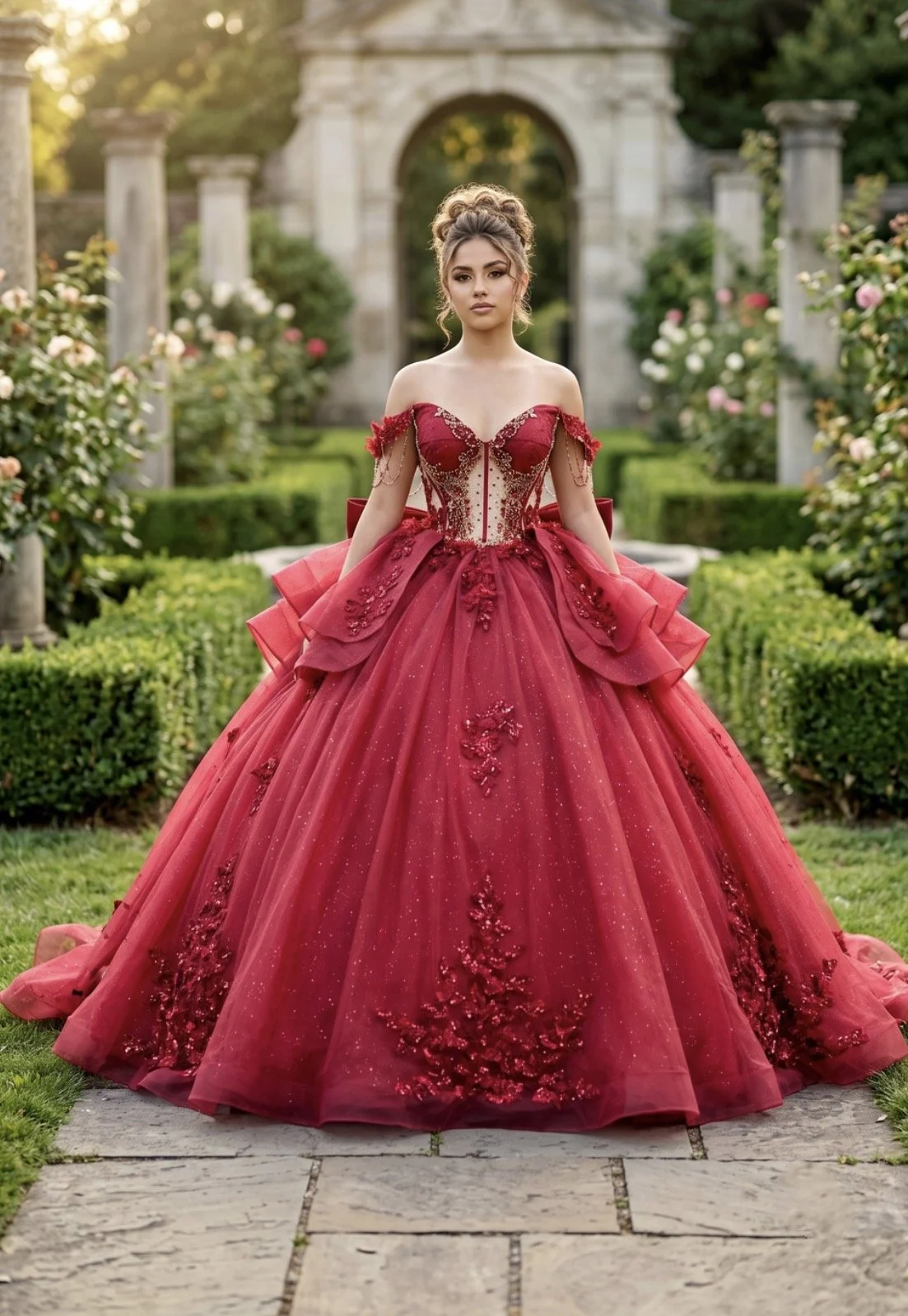 Glamour Princess Ball Gown 
Style: GVC3132
Red
Size: XS - 2XL