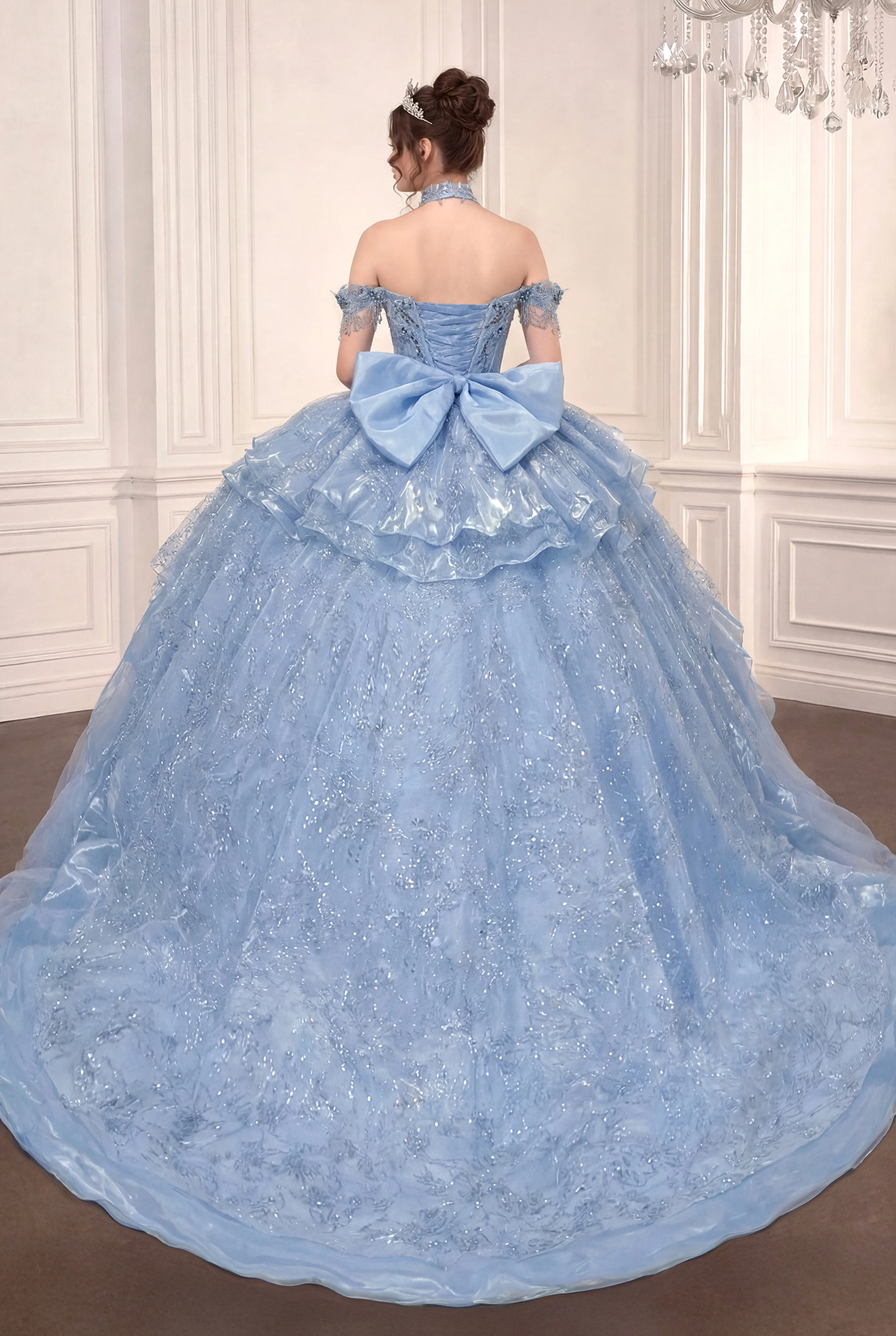 2 in 1 Quinceañera Ball Gown & Mini Dress
Style: GV15742
LT Blue
Size: XS-3XL