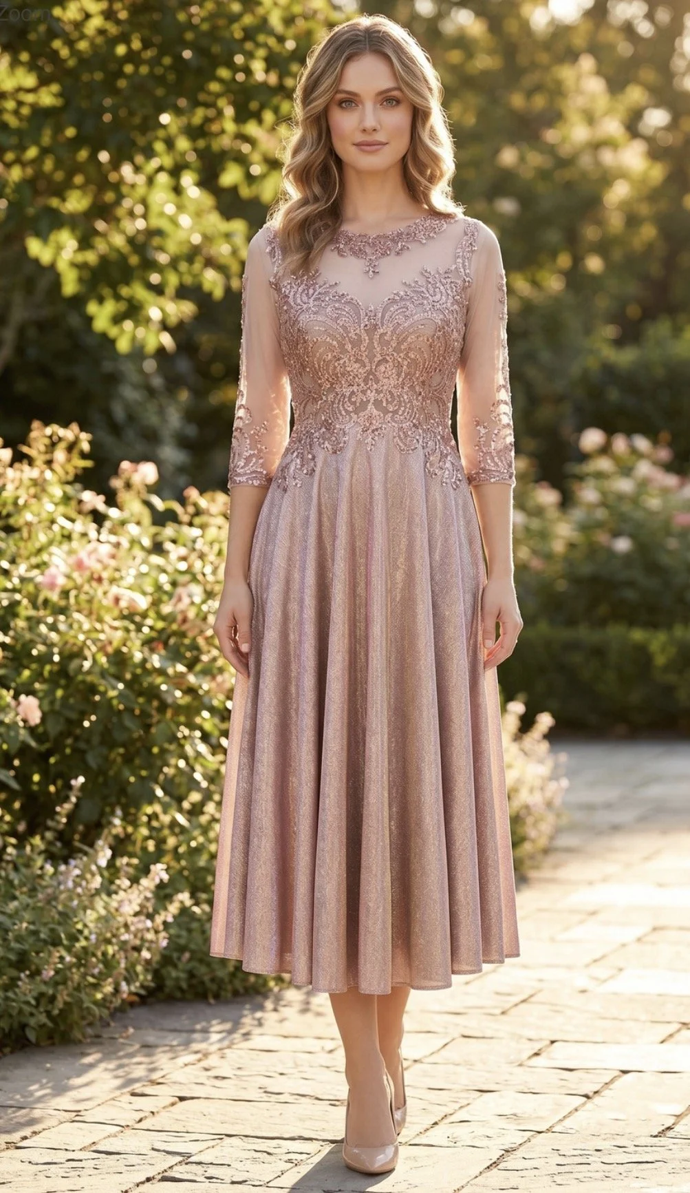 3/4-Length Dress with Pockets