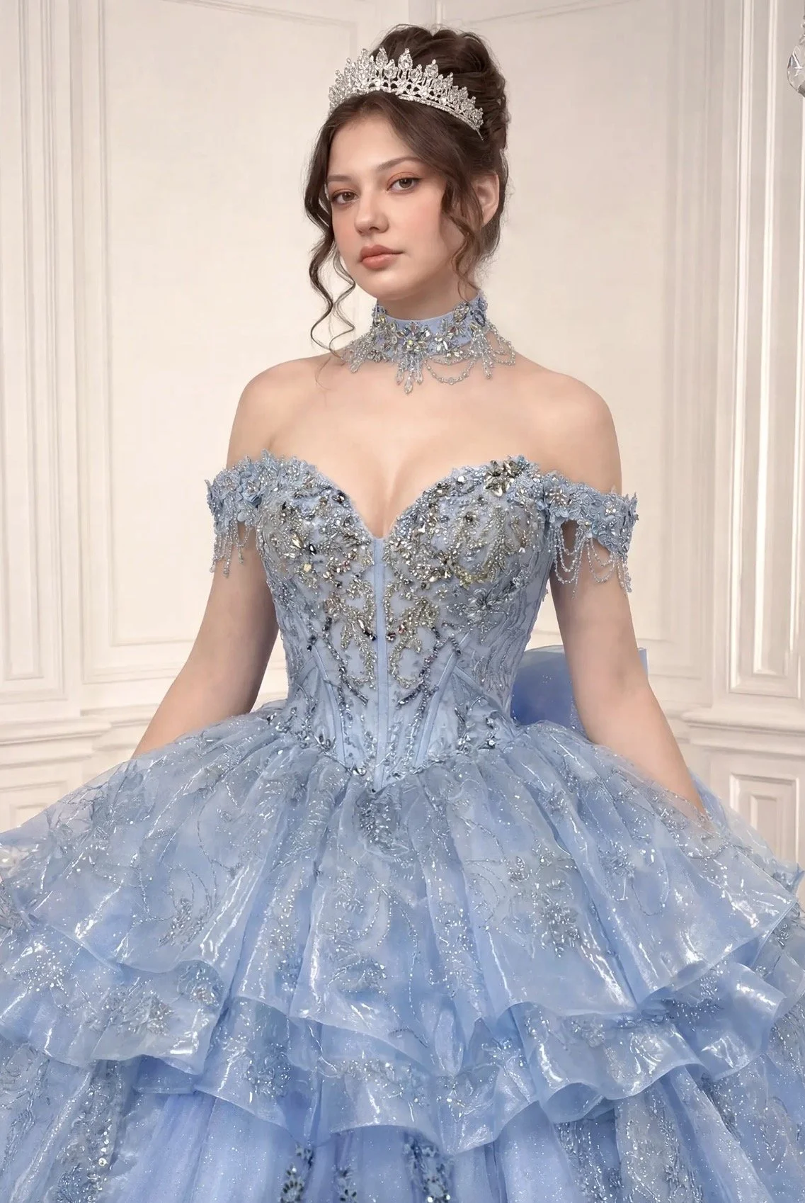 2 in 1 Quinceañera Ball Gown & Mini Dress
Style: GV15742
LT Blue
Size: XS-3XL