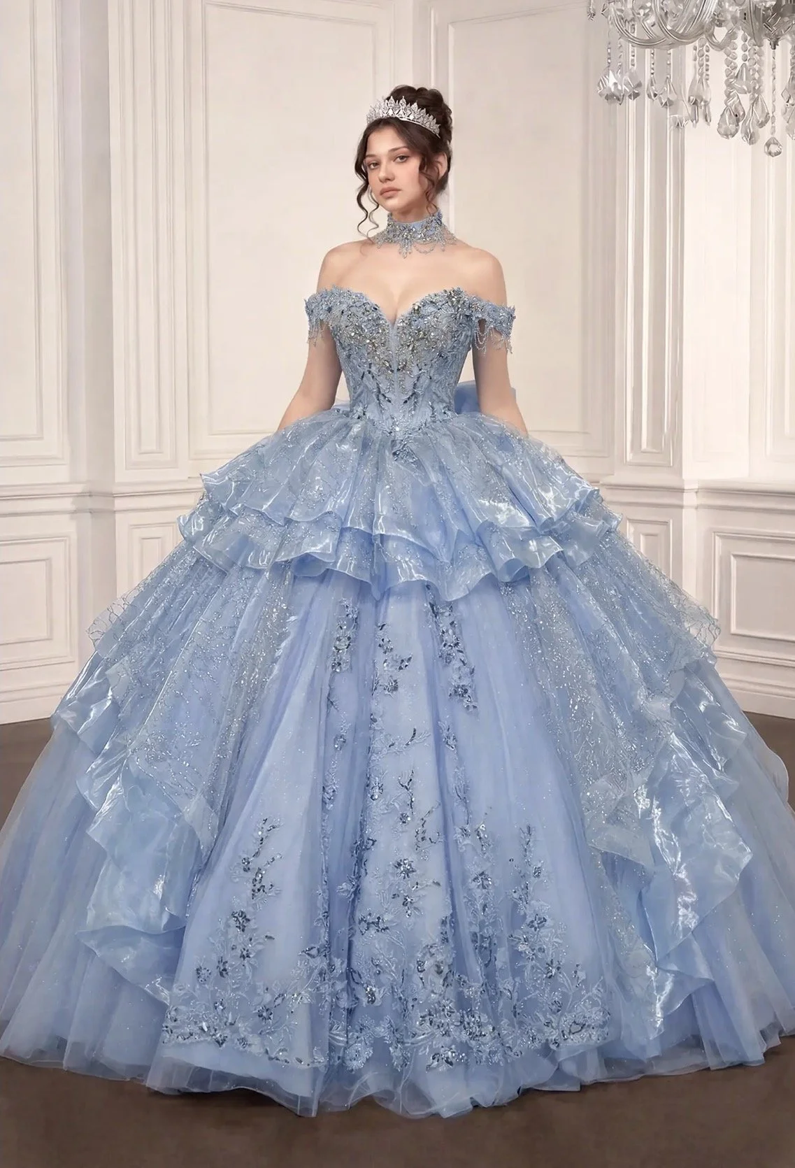 2 in 1 Quinceañera Ball Gown & Mini Dress
Style: GV15742
LT Blue
Size: XS-3XL