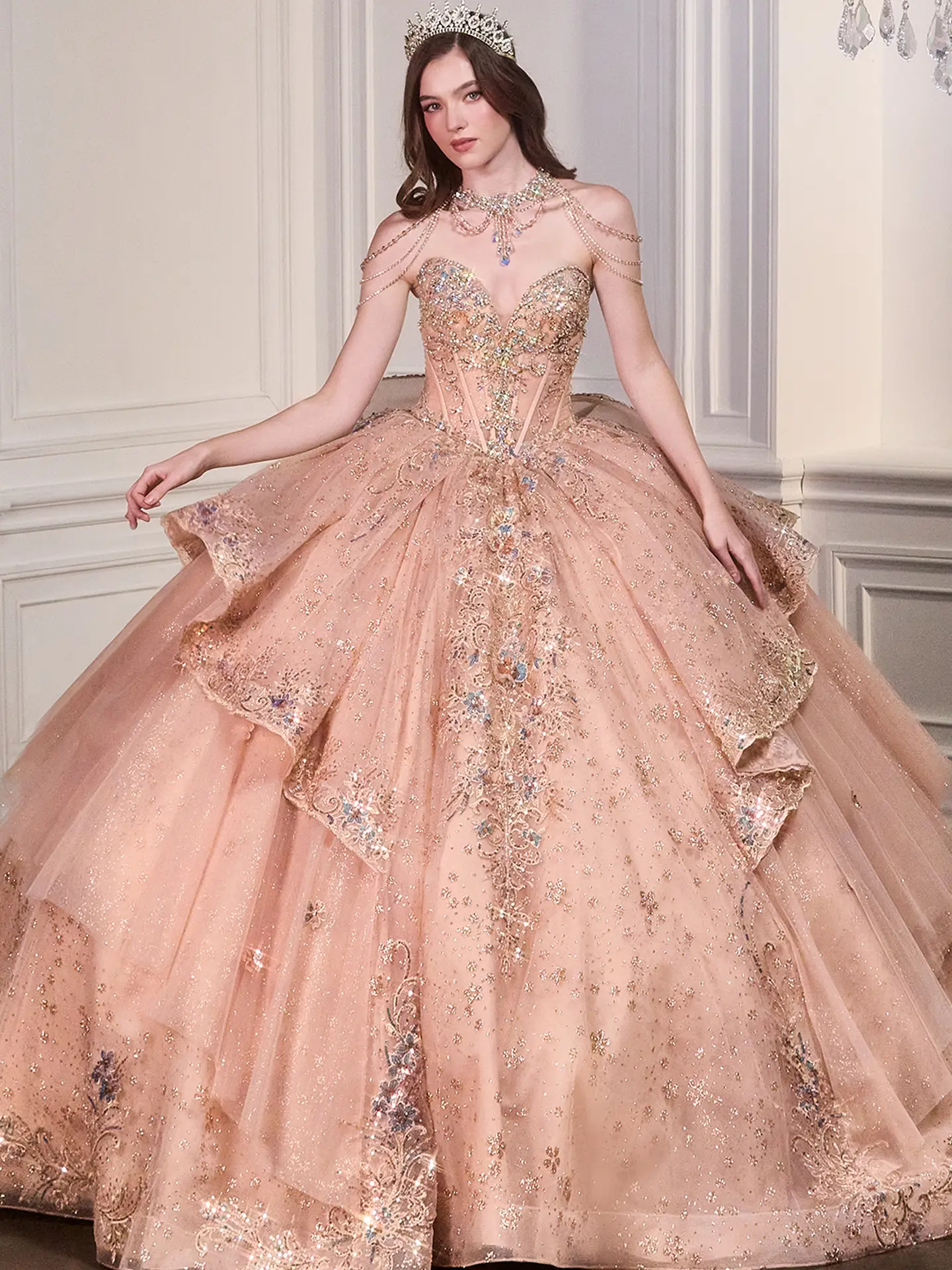 Strapless Quince Gown with Draped Neckless
Style:GV15727
Size: XS-3XL