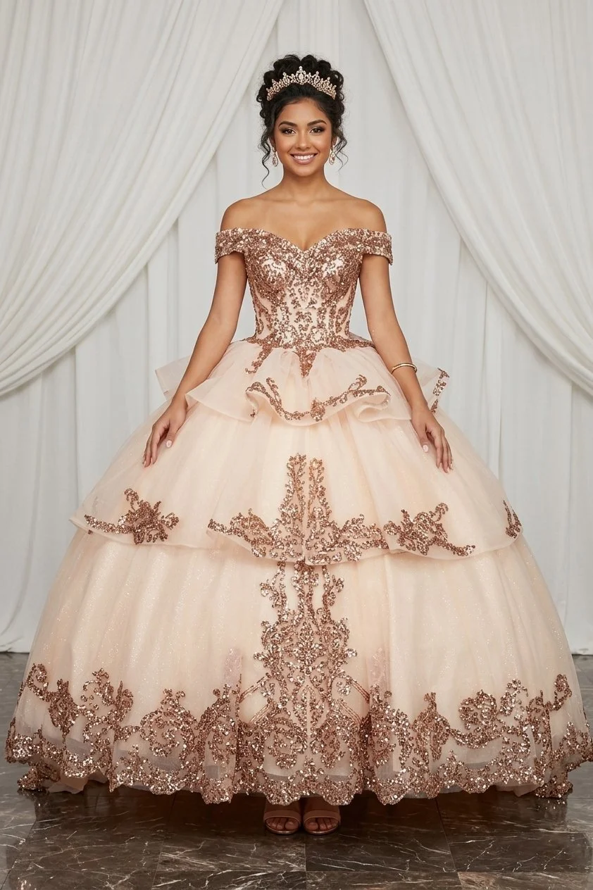 Multi-layer Skirt with rhinestones dress
Style: GVC325-5
Size: S - 3XL
Champagne