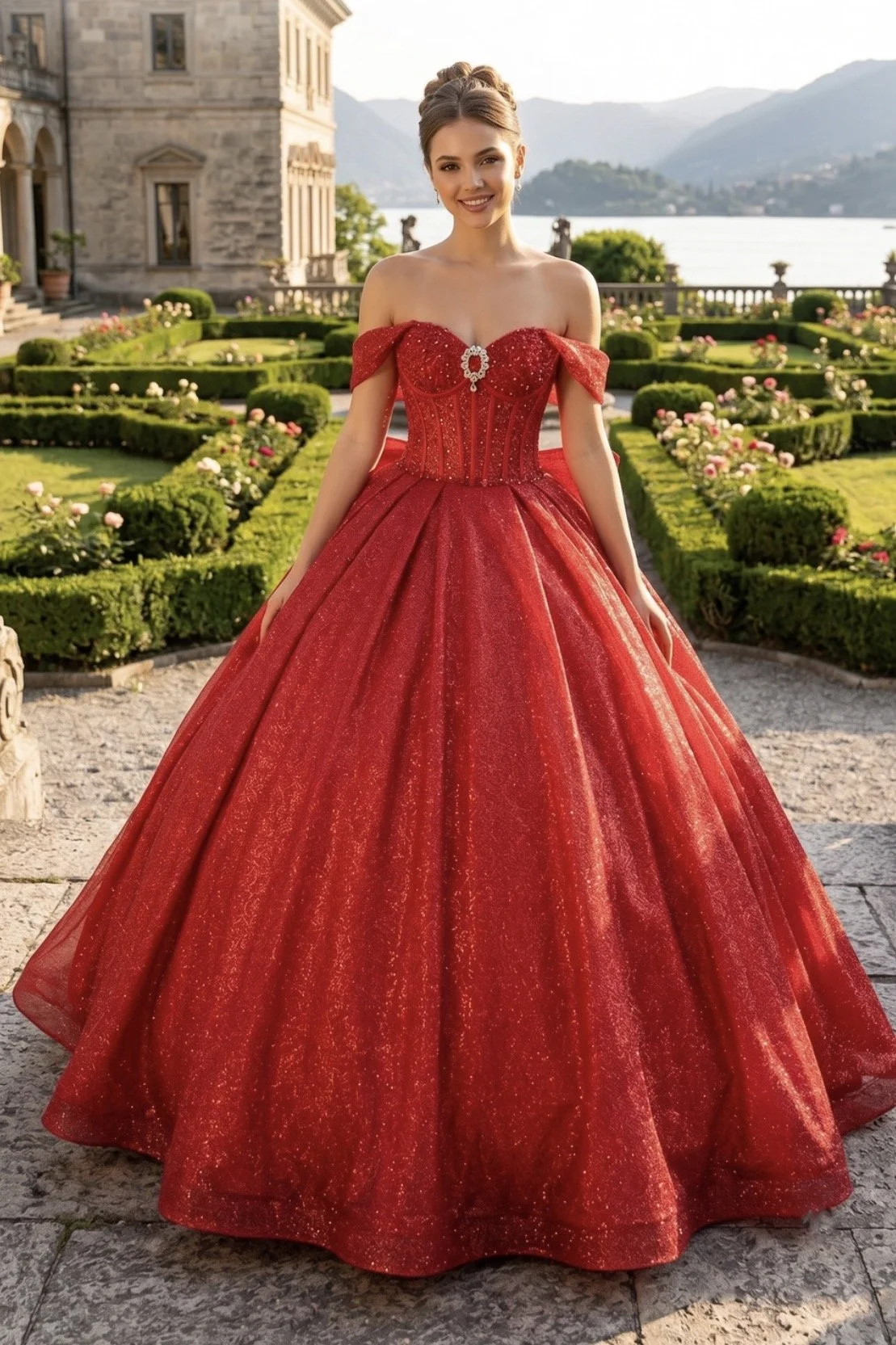 Enchanted off-the-shoulder gown
Style: GVC3125
Red
Size: XS - 3XL