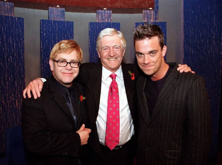 Sir Elton John, Michael parkinson, Robbie Williams BBC TV Center London