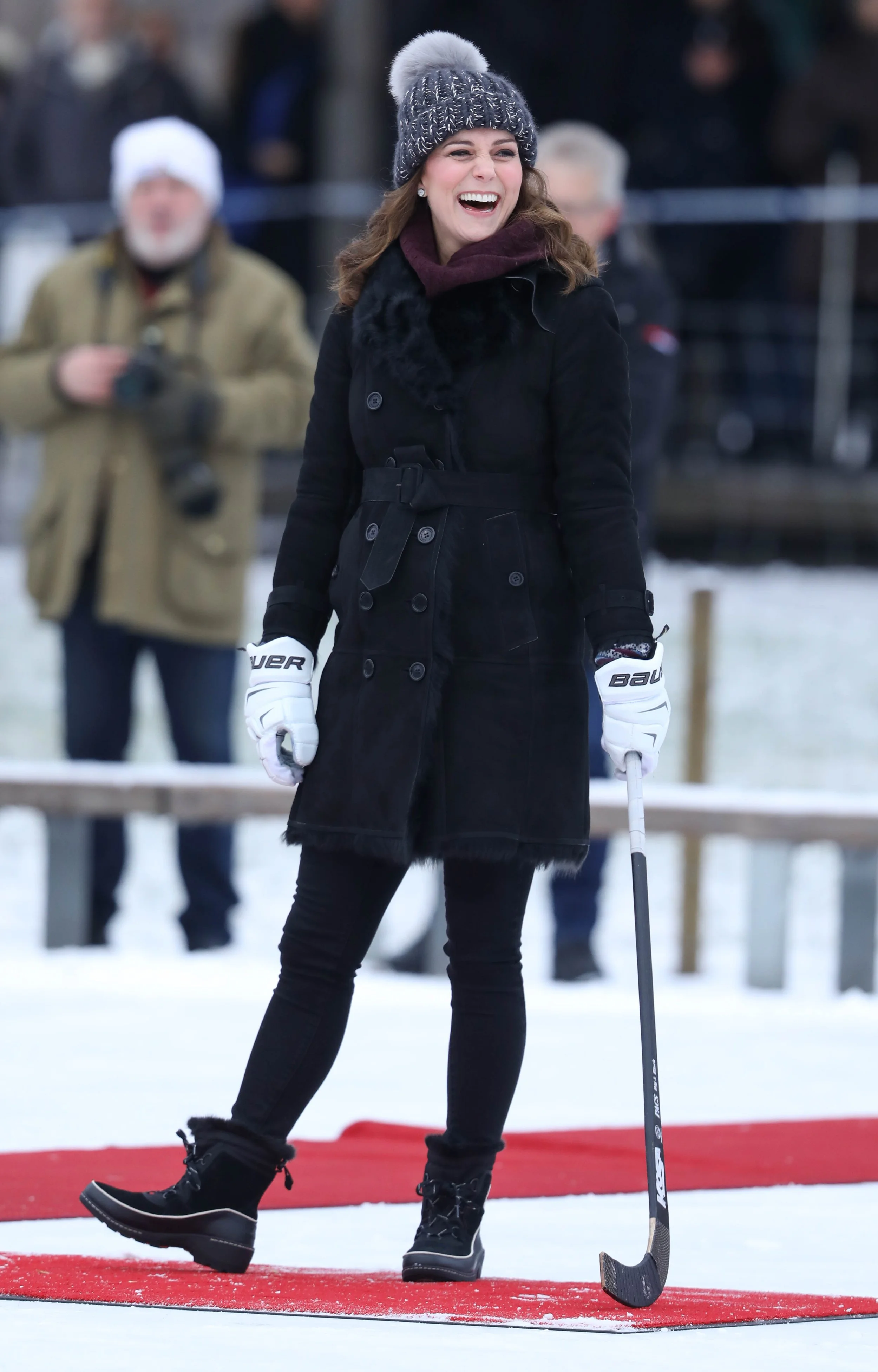 Catherine Duchess of Cambridge plays ice hockey in Stockholm Sweden
