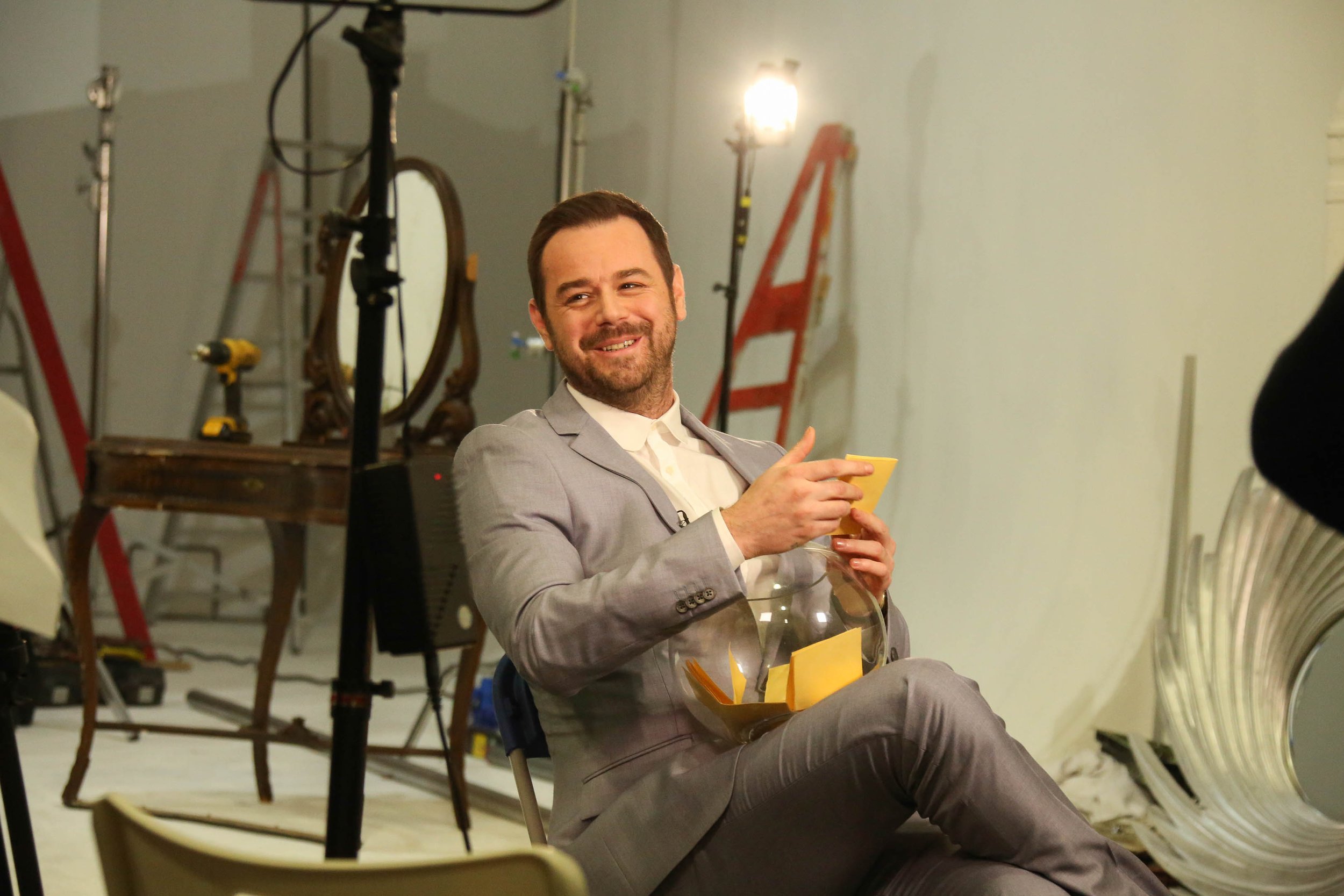 Danny Dyer relaxes during a BAFTA shoot at Holborn Studios