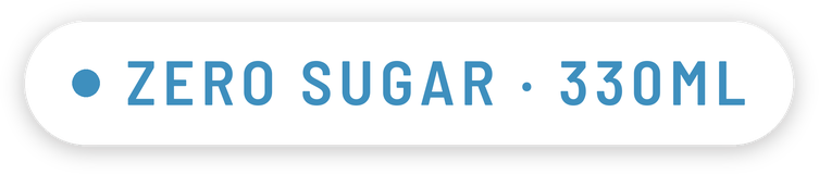 Label indicating zero sugar and 330 ml size