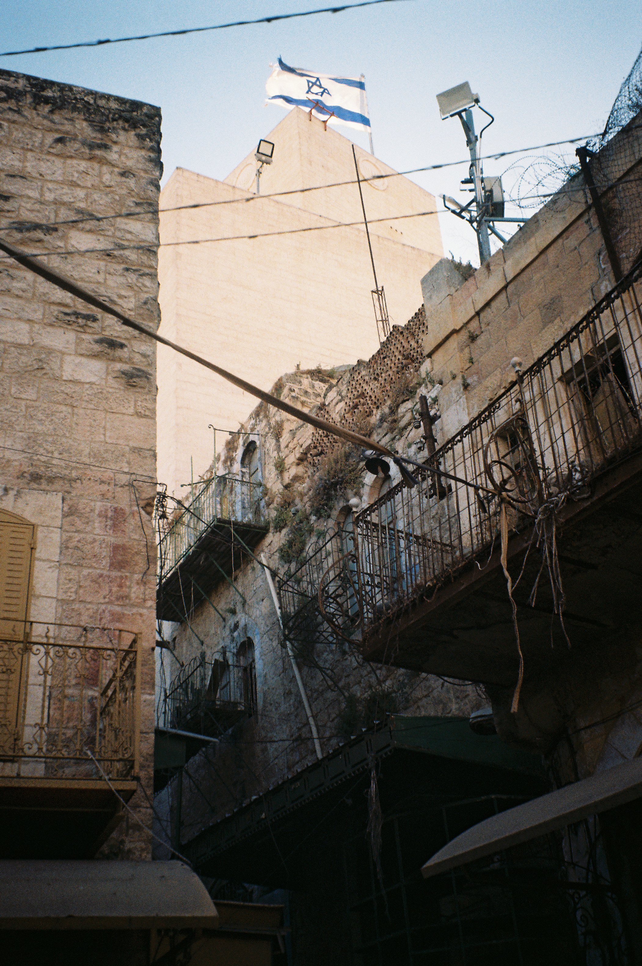 Israeli Flag Waves Above Buildings in Hebron Old CIty