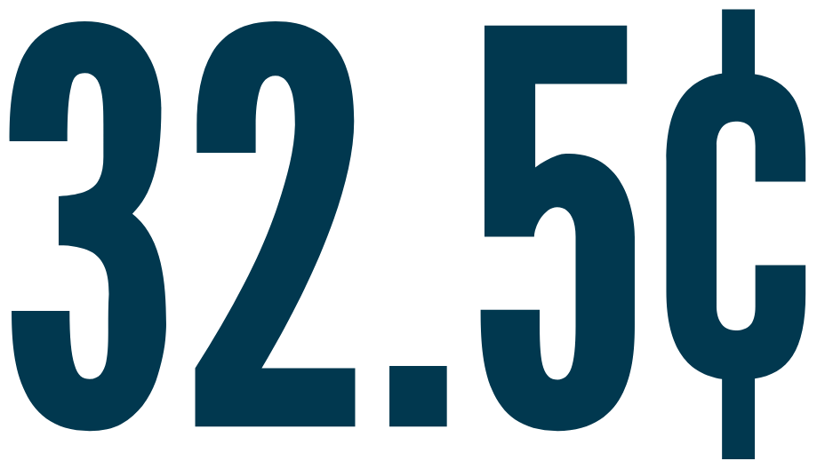 icon showing 32.5 cents