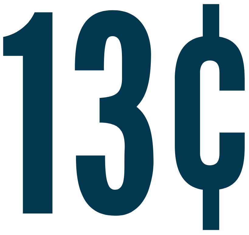 13 cents