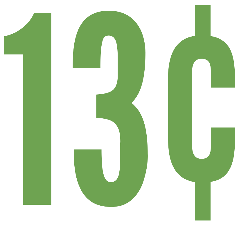 13 cents