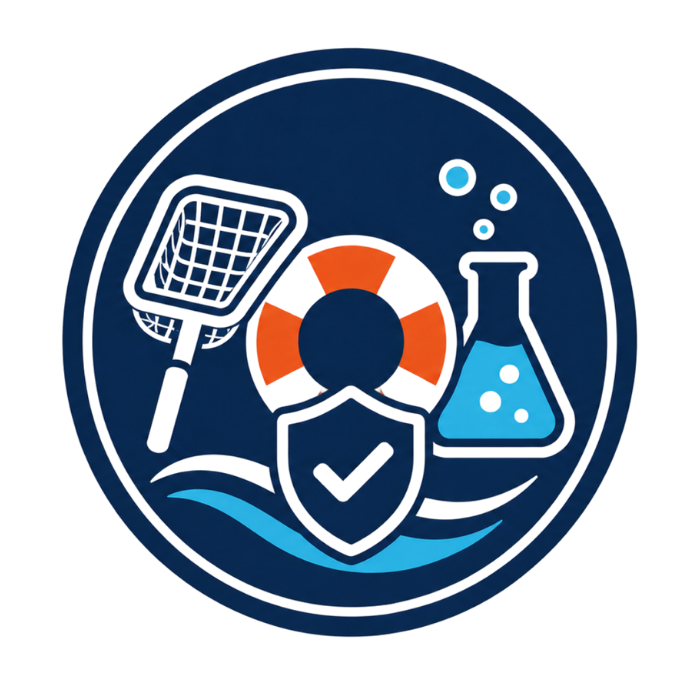 Illustration of a tennis racket, a barbell plate, a shield with a checkmark, and a laboratory beaker with blue liquid, all enclosed in a circular frame.