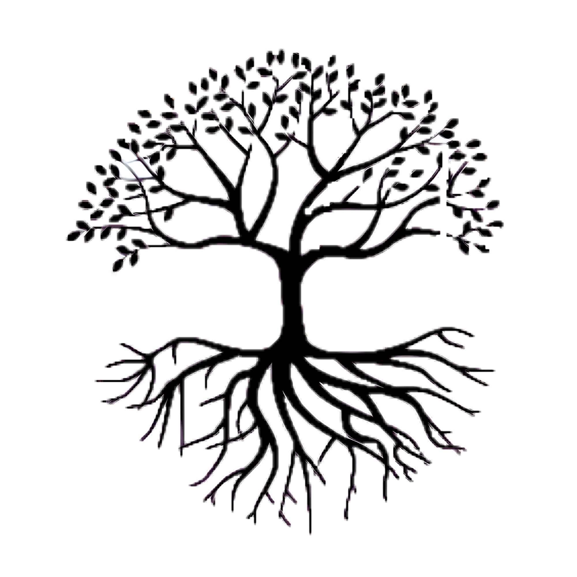 A digital artwork of Lifeflow Psychology logo - stylized tree with branching limbs and many small leaves, presented against a black background.