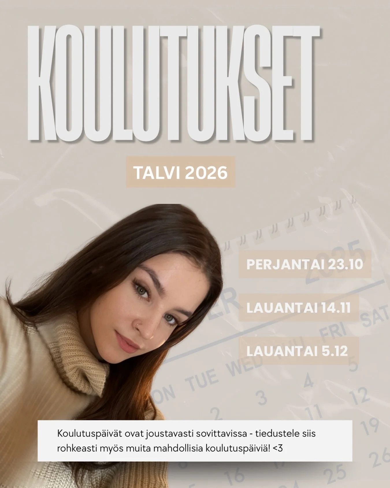 T&auml;ss&auml; olis loppuvuodelle suunnitteilla olevat koulutusp&auml;iv&auml;t! 🎓 Koulutukset on tosin joustavasti sovittavissa, ja voit my&ouml;s tiedustella muita p&auml;ivi&auml; viestitse tarvittaessa 🤎

&mdash; CLASSIC Mini tai CLASSIC Basic