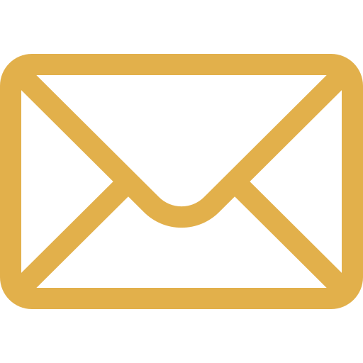 Gold envelope icon on a black background.
