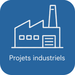 Logo d'une usine avec la légende 'Projets industriels'
