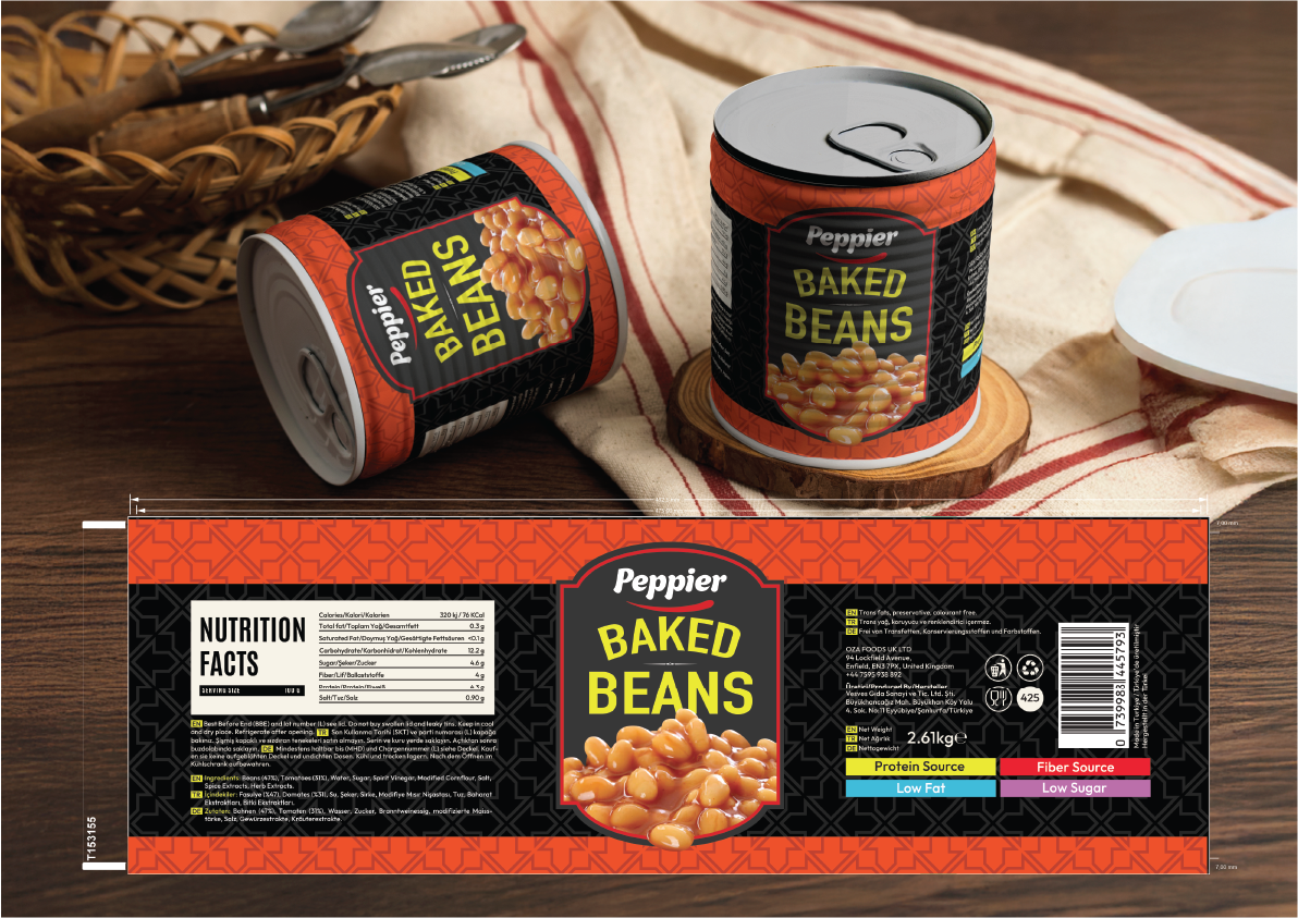 peppier baked beans production artwork