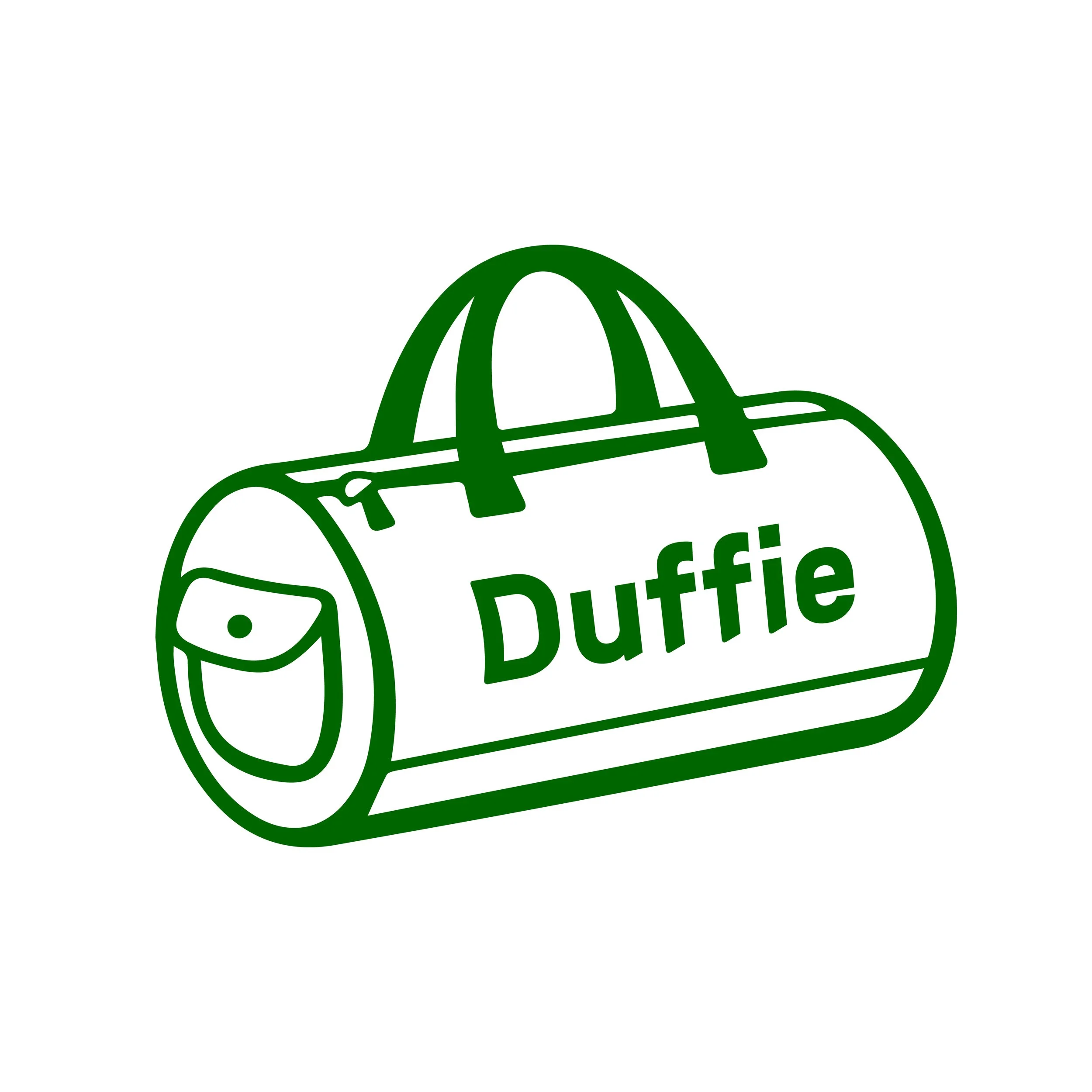 Green outline of a car with the words 'buffie' in green.