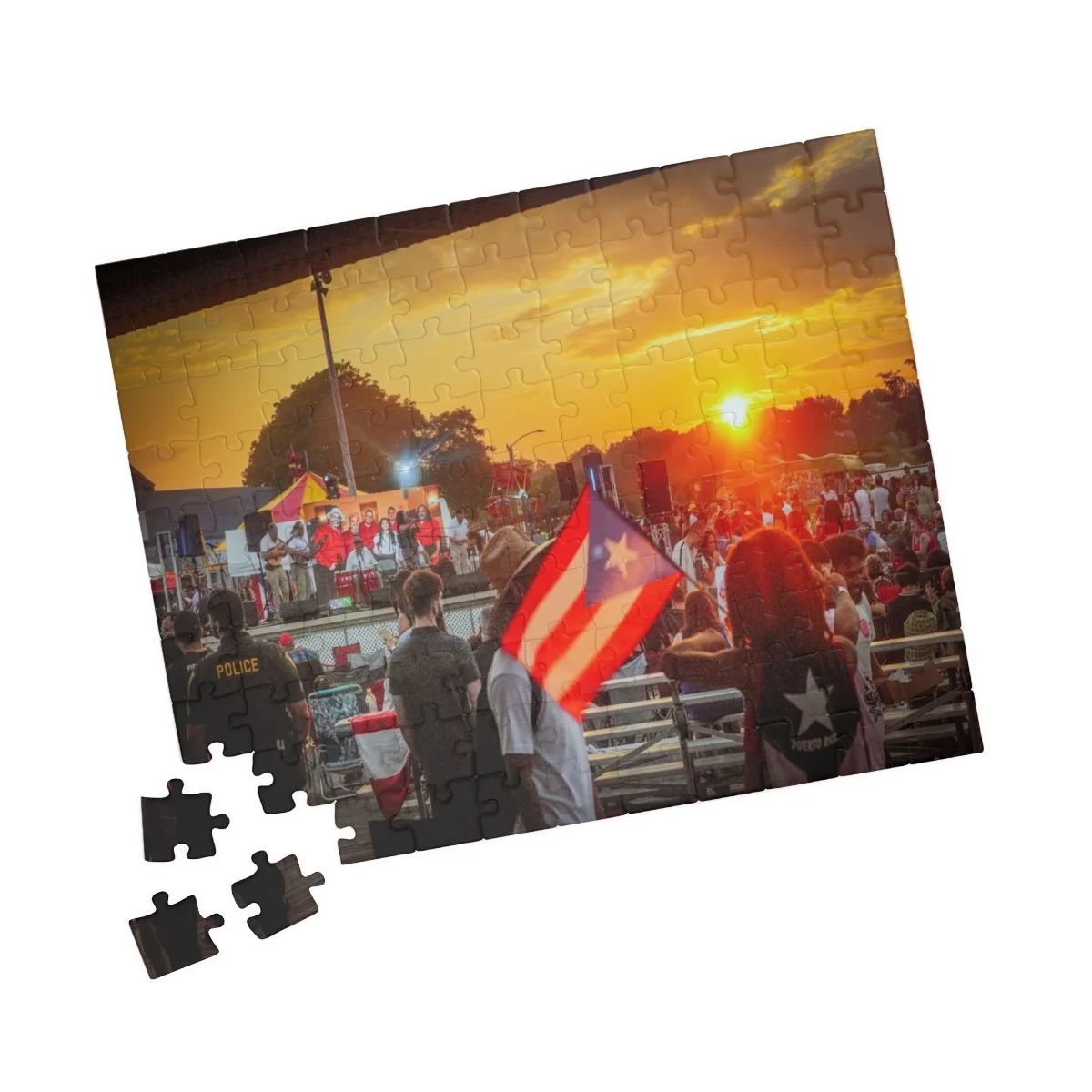 Boriken Festival 2026 Flag Sunset Jigsaw Puzzle — 110 Piece Scenic Puzzle