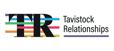 Logo of Tavistock Relationships with colorful horizontal lines and the initials 'TR'.