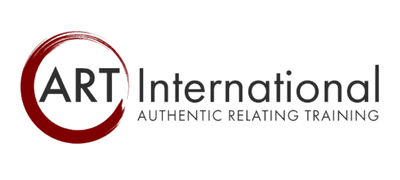 ART International logo with red circular brushstroke and black text