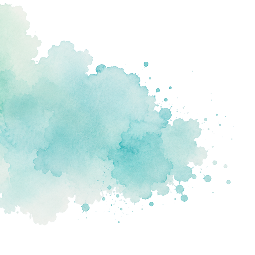 Dekorative Aquarellgrafik in Türkis