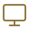 Icon of a computer monitor in beige or gold color