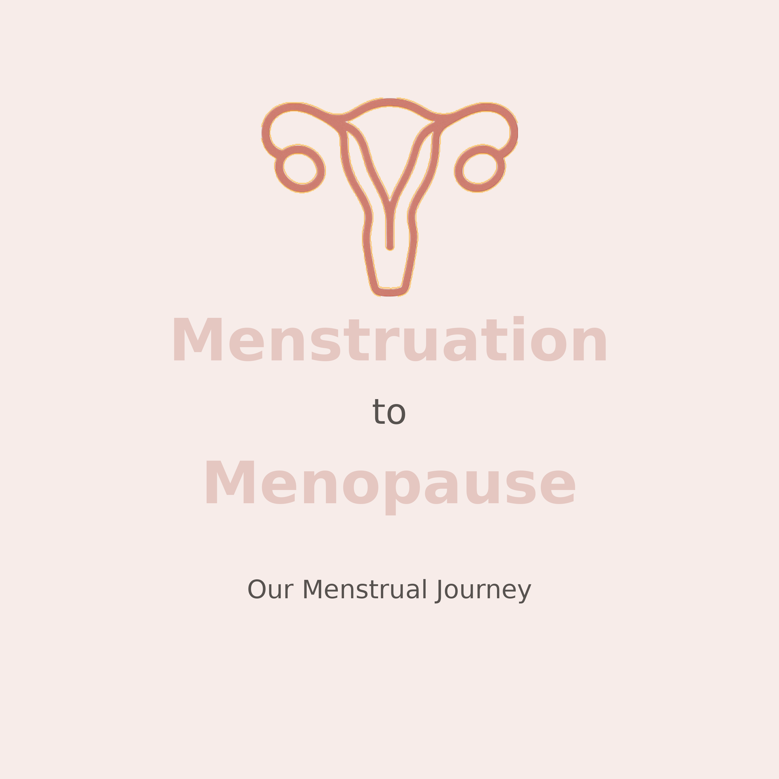 A line drawing of a uterus with ovaries, over a pale pink background, with the text 'Menstruation to Menopause: Our Menstrual Journey' below.