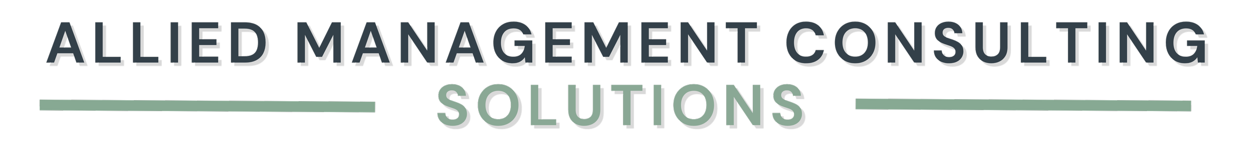 Text that reads 'Allied Management Consulting Solutions' with stylized 3D font and underlined with a green line.