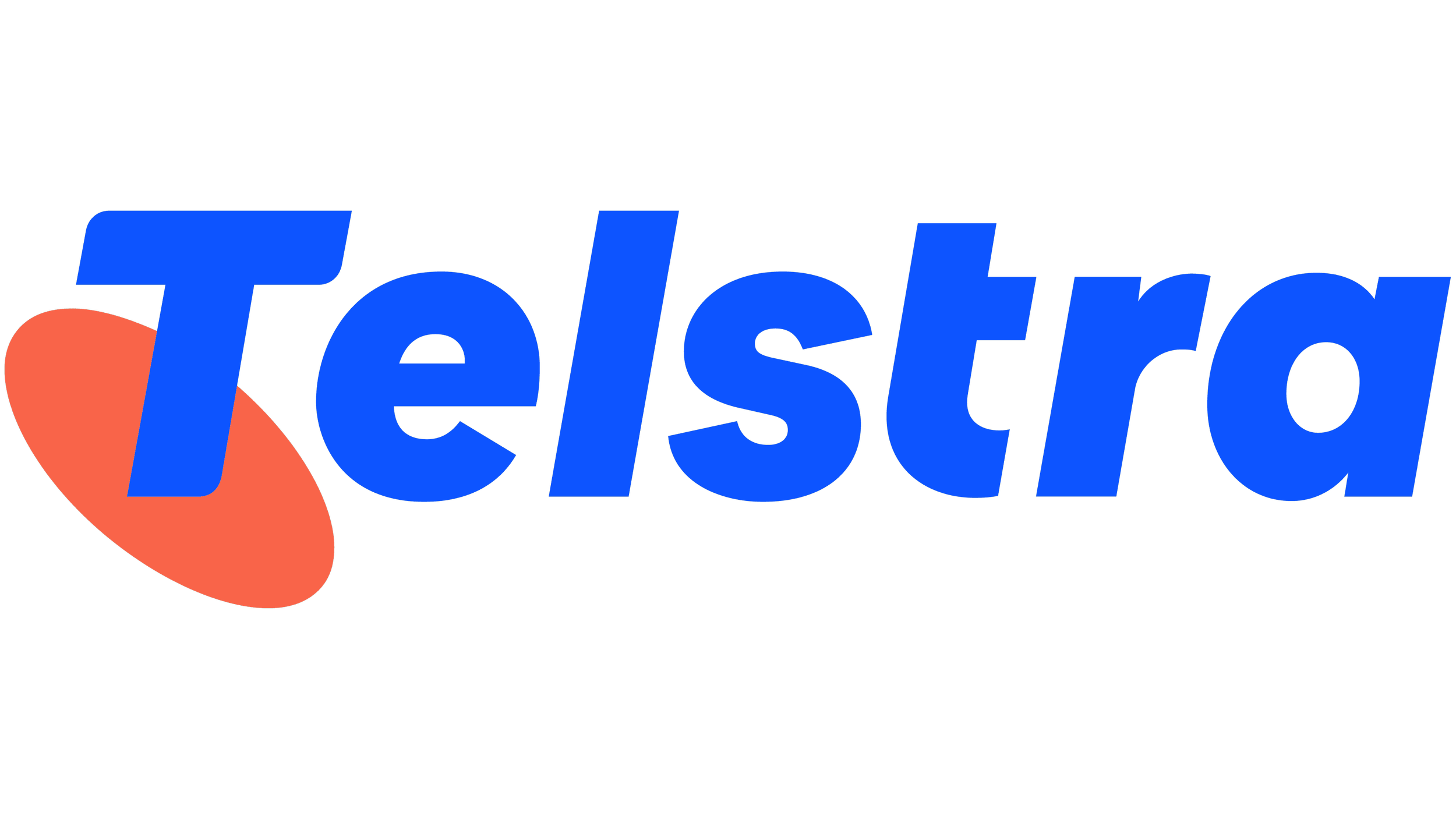 Tesla logo with blue text and a red stylized T symbol on a black background.