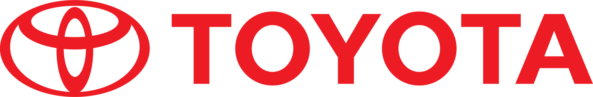 Toyota logo in red with the word 'Toyota' next to it.