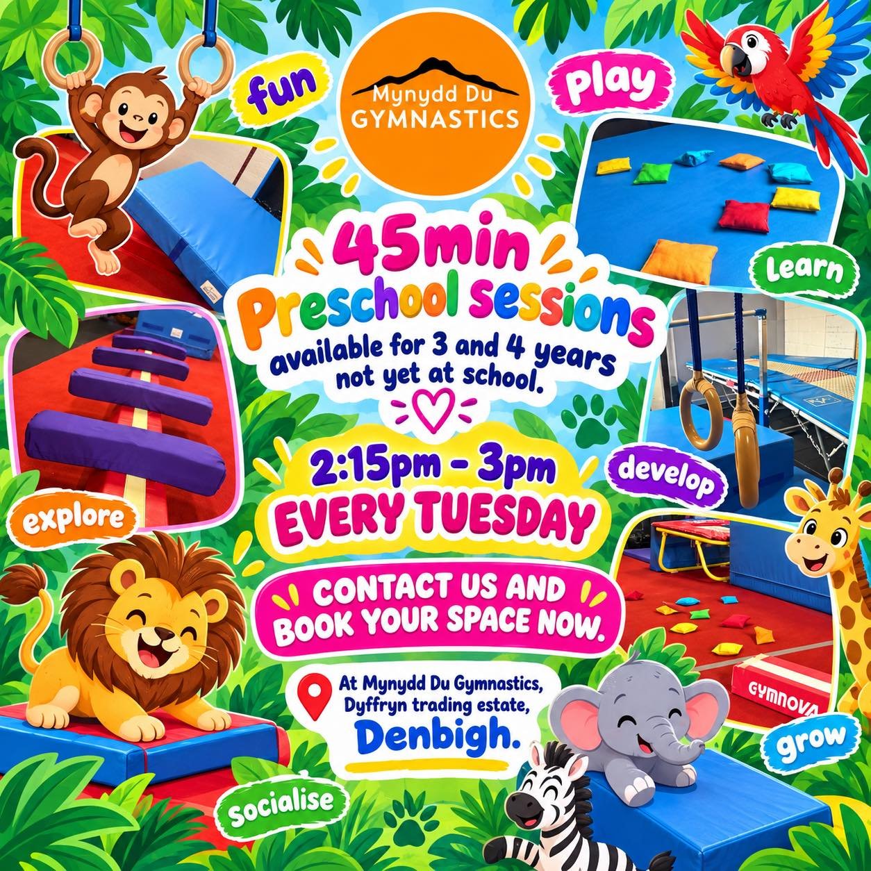 Come and join the fun with our preschool sessions 

Mynydddugymnastics.co.uk 

 #preschoolactivities #preschoolactivitieslondon #mynydddugymnastics #gymnastics #denbigh #denbighshire #northwales