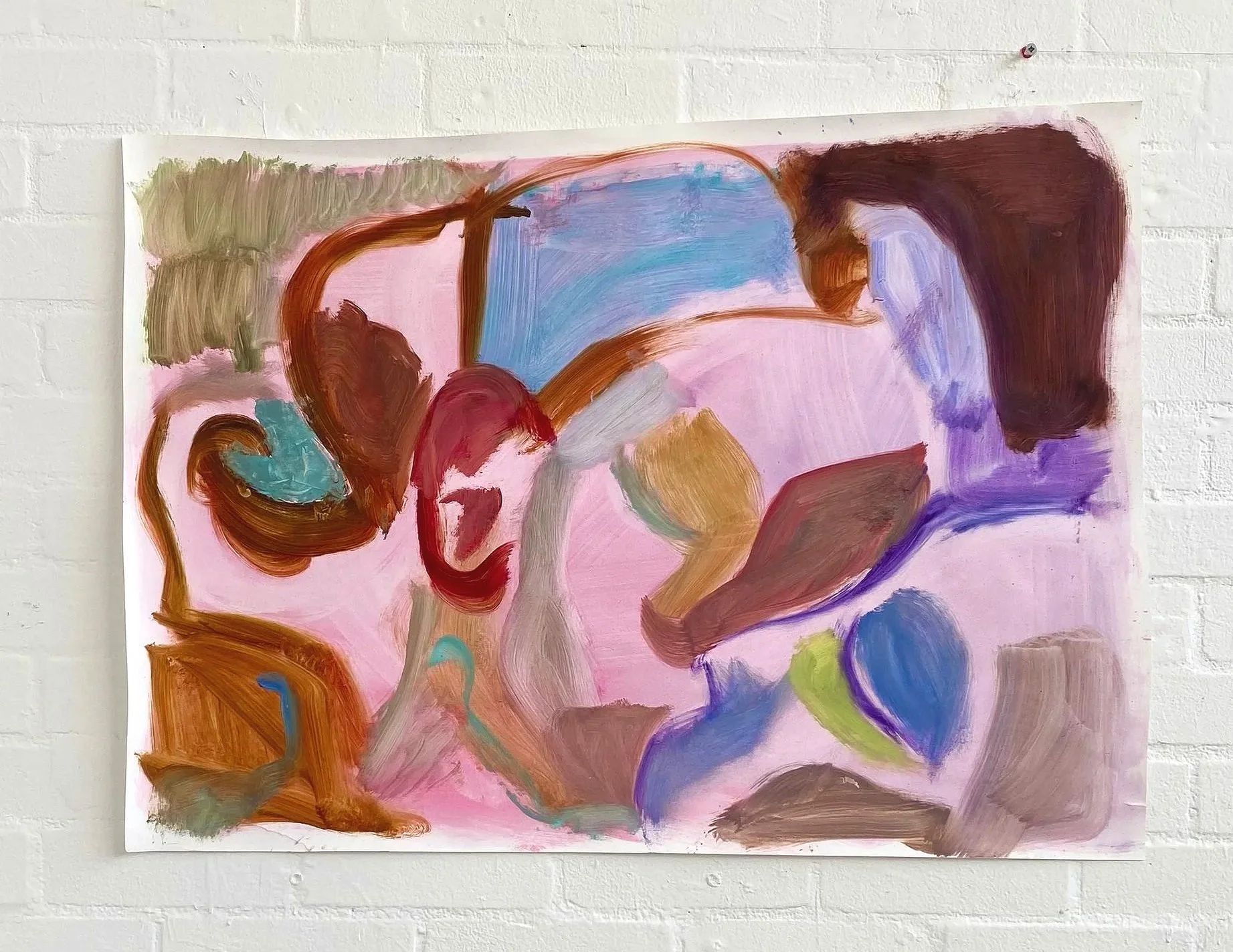 'The Kiss', Oil on primed paper, 89 cm x 65 cm, 2025.