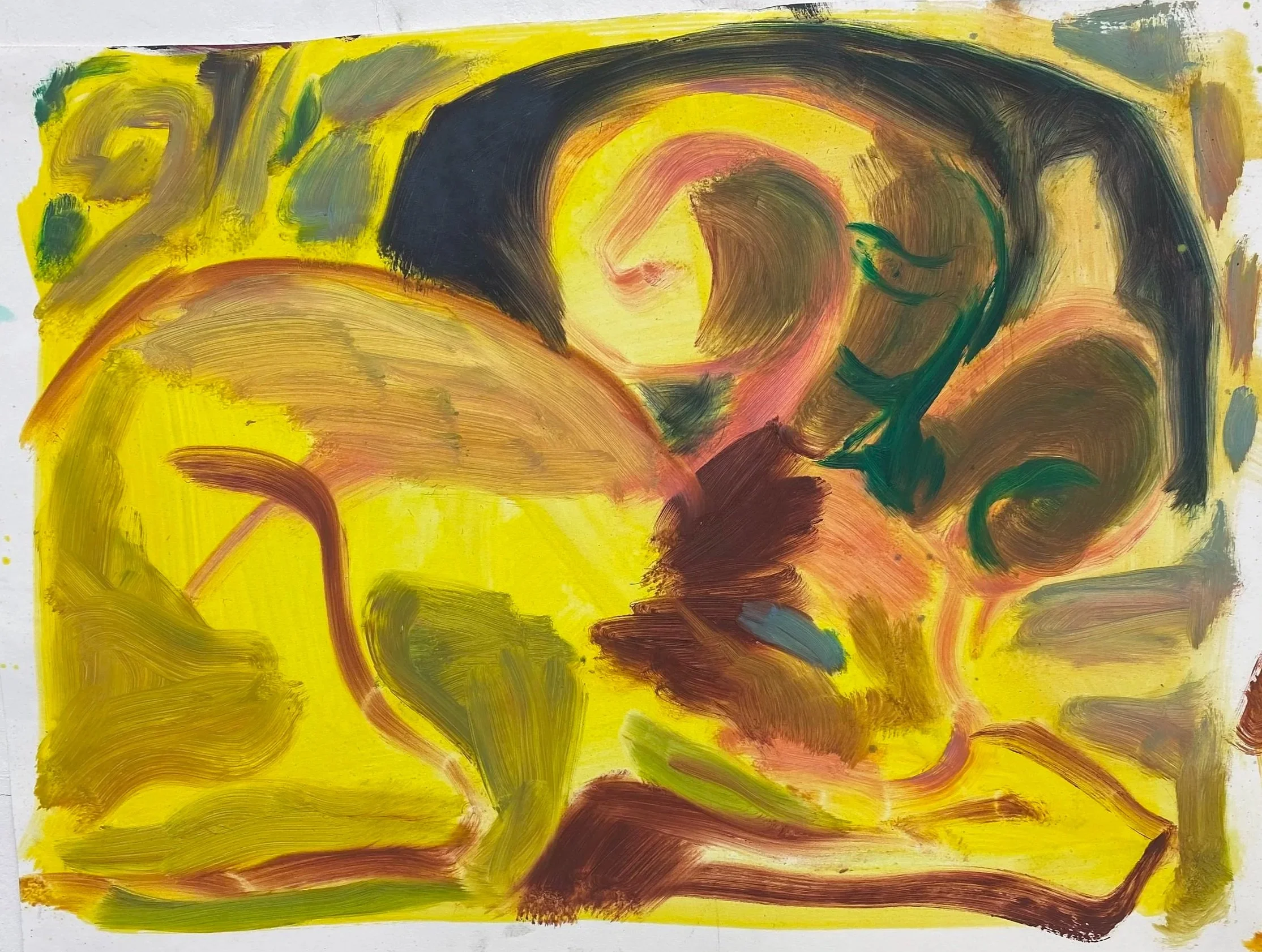 'Hoard', Oil on primed paper, 45 cm x 60 cm, 2025.