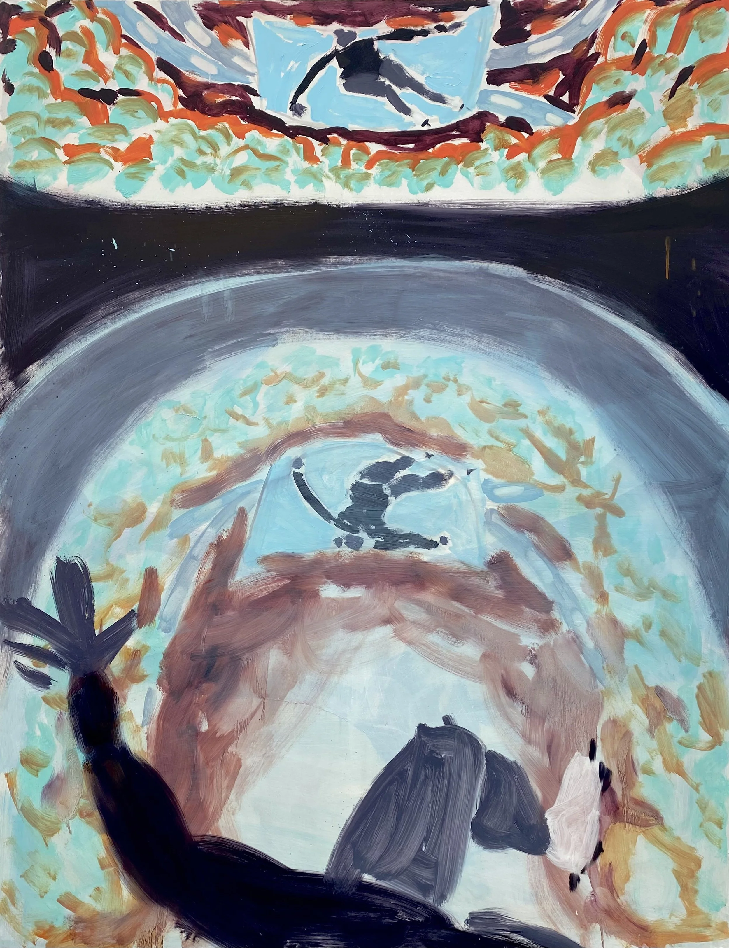 'Horseshoe', Oil on primed board, 157 cm x 122 cm, 2026.