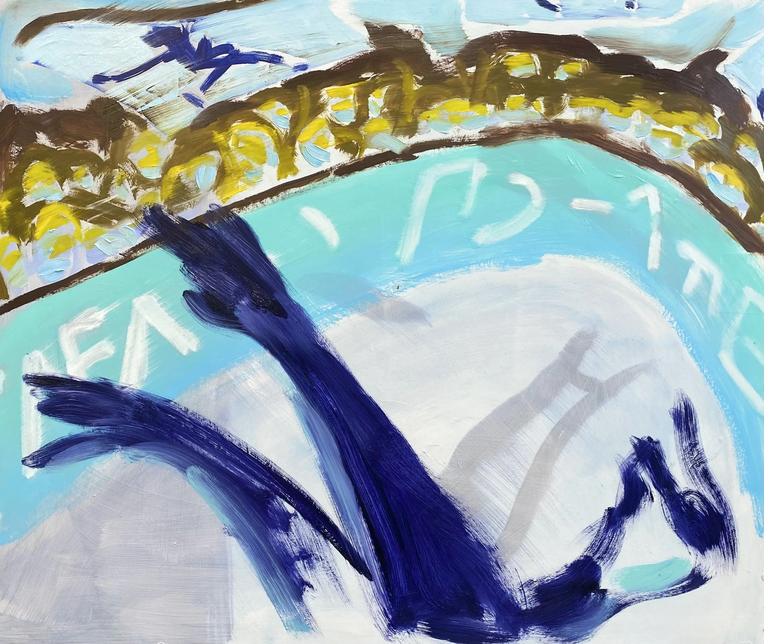 'Toss', Oil on primed board, 87 cm x 104 cm, 2026.