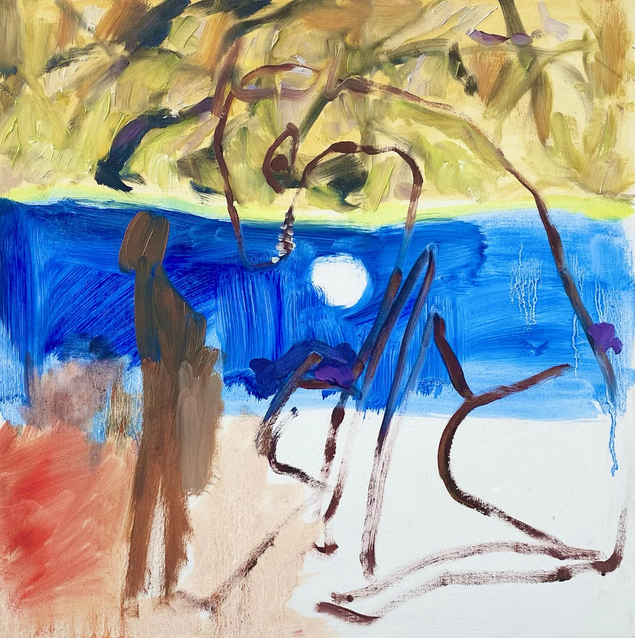 'The Deal', Oil on board, 20 cm x 20 cm, 2025.
