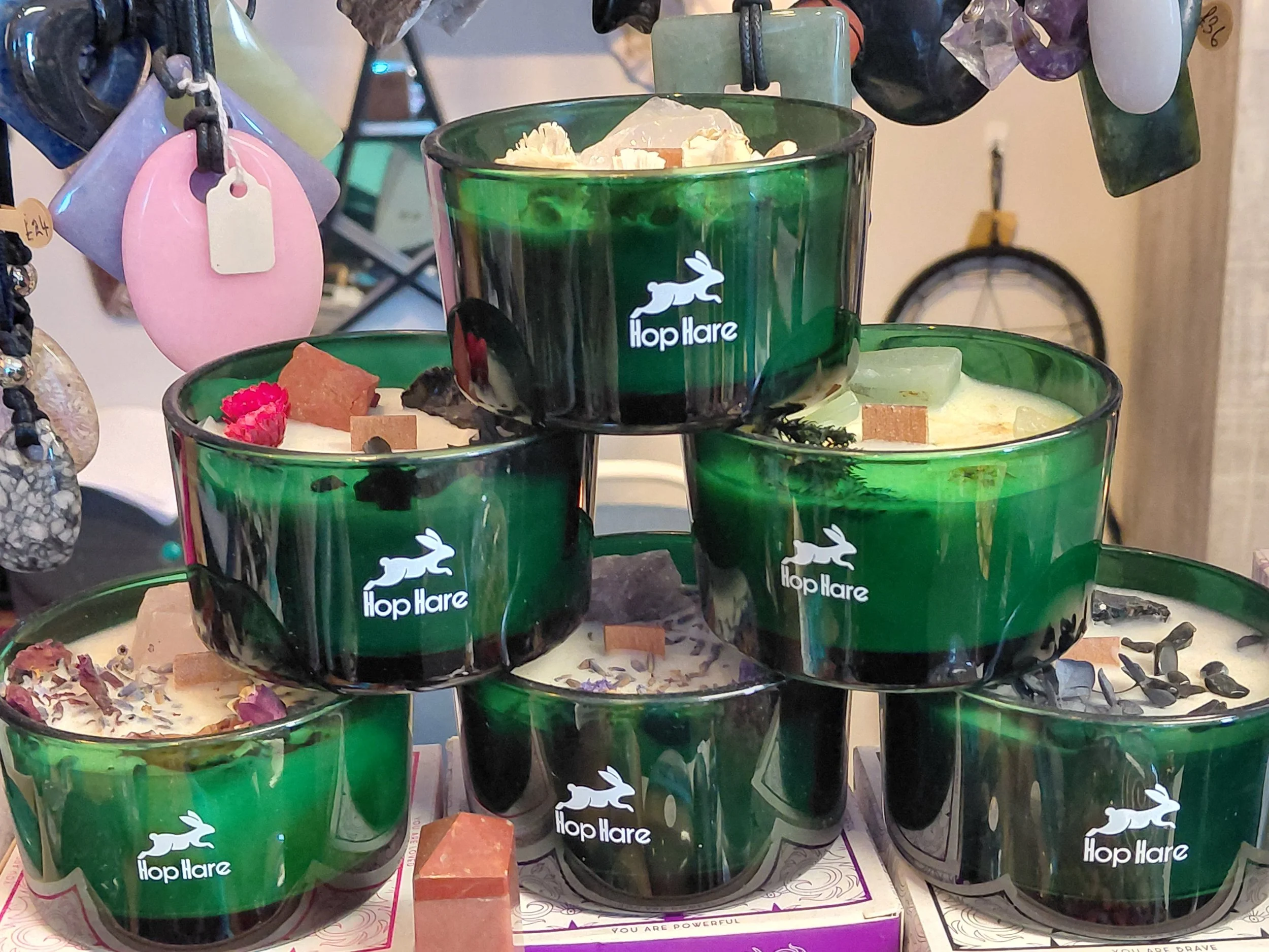Hop Hare Crystal Magic Flower Candle