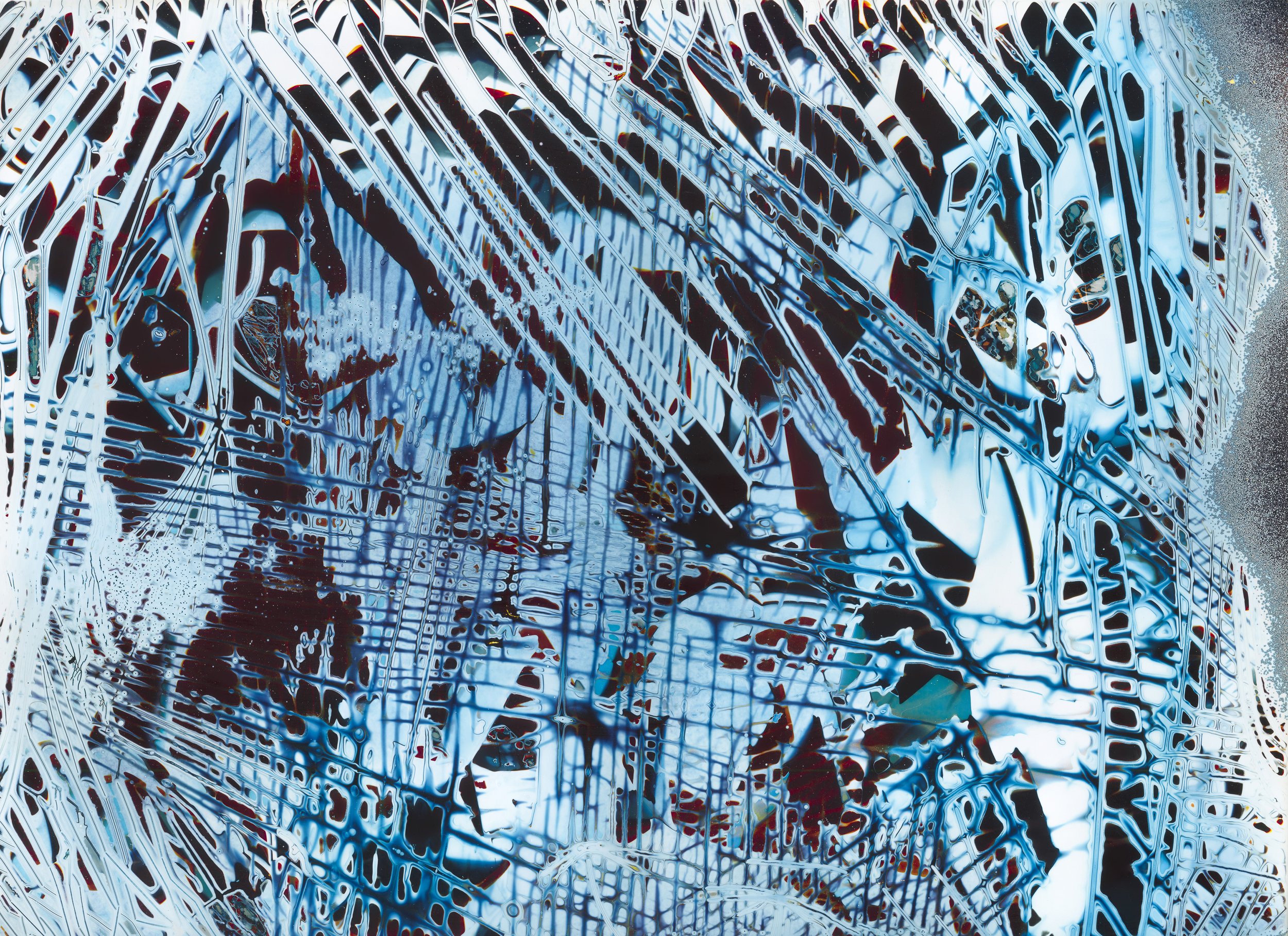 Cognitive Fissures (2025) - Acrylic varnish on RA4 photo paper alternated in chemistry